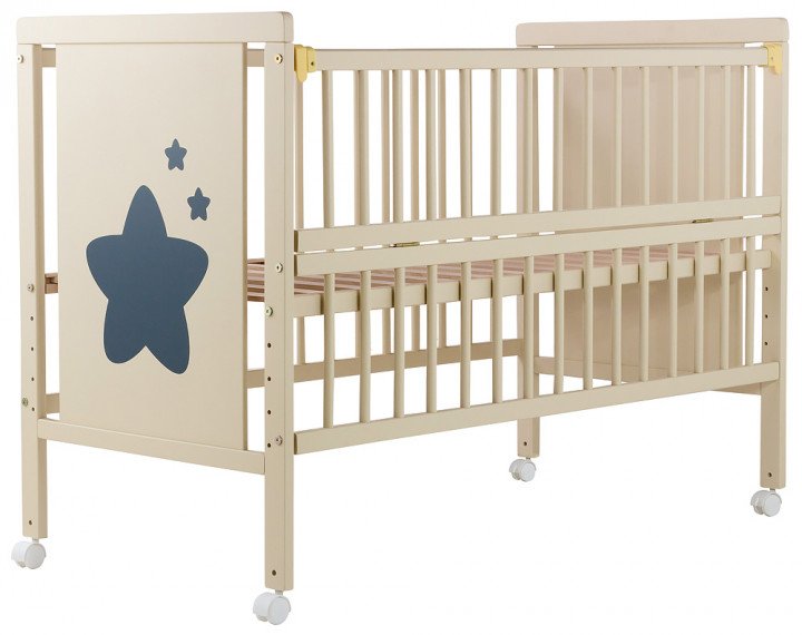 Дитяче ліжко Babyroom Зірочка Z-01 відкидний бік, колеса