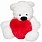 Мягкая игрушка мишка Алина Бублик белый с сердцем, 77 см