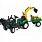 Falk Ranch детский трактор на педалях с прицепом, передним и задним ковшами, зеленый