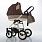 Bebetto Magnum NEW детская коляска 2в1, коричневий з бежевим