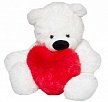 М'яка іграшка ведмедик Алина Бублик білий з серцем