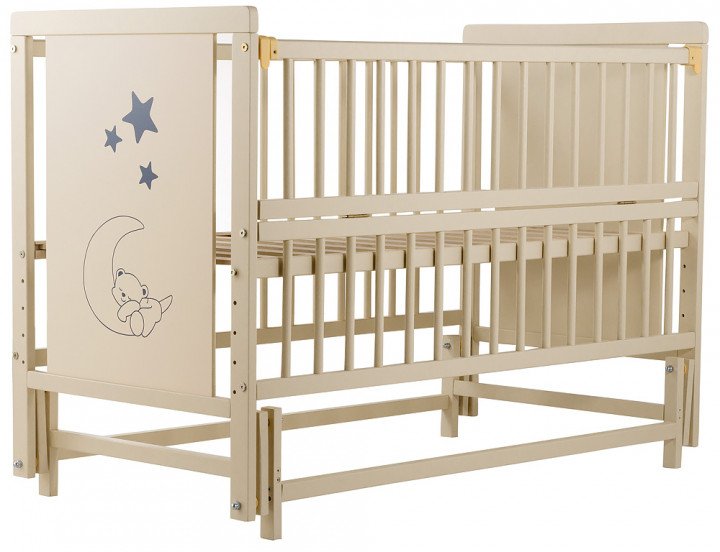 Дитяче ліжко Babyroom Ведмедик M-02 маятник, відкидний бік