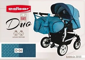 Детская коляска для двойни ADBOR DUO  stars  D 06