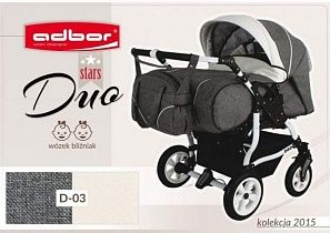 Детская коляска для двойни ADBOR DUO  stars  D 03