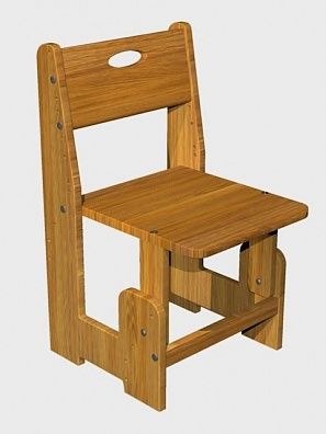 ДомовичОК деревянный стульчик С1 дуб цельноламельный