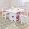 KidKraft Heart Table & Chair Set Детский стол с ящиками и двумя стульями, розовый