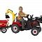 Falk CASE IH PUMA детский трактор на педалях с прицепом, передним и задним ковшами