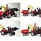 Falk CASE IH PUMA детский трактор на педалях с прицепом, передним и задним ковшами