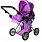 Коляска для кукол Melogo 9379-029, violet-l.pink
