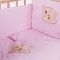 Qvatro Мишка мордочка штопанная капучино постельный комплект в кроватку 8 элементов, со змейками на защите, с аппликацией
