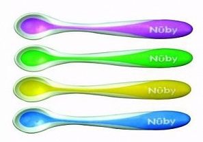 Nuby термоложки (колір в асорт., 4 шт.уп.) 0m+